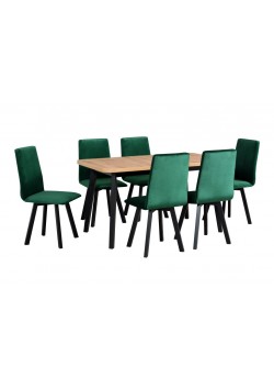 Stalo ir kėdžių komplektas - Oslo 6 + Hugo 2